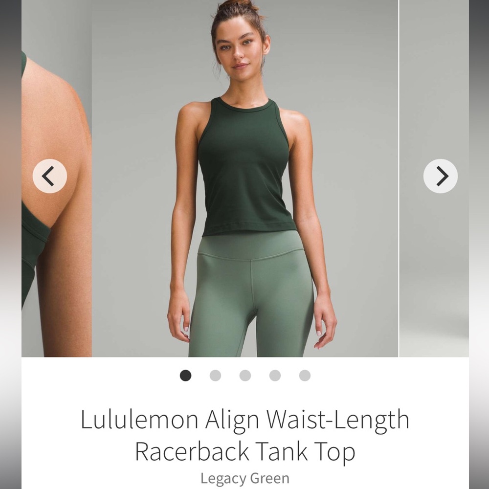 Lululemon Align Tank in Legacy Green, Size 12